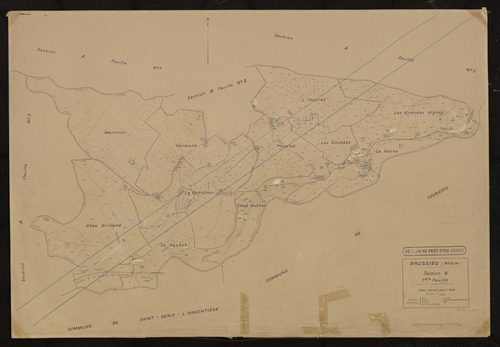 Section B 1ère feuille (partie de l'ancienne première feuille). Plan révisé pour 1935. Plan réédité pour 1978.