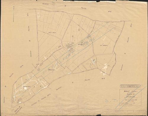 Section C 1ère feuille (partie de l'ancienne feuille unique). Plan révisé pour 1936.