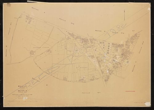 Section B, feuille n° 2. Feuille dressée en 1828, mise à jour pour 1936. 2e édition à jour pour 1974. Plan réédité pour 1982.