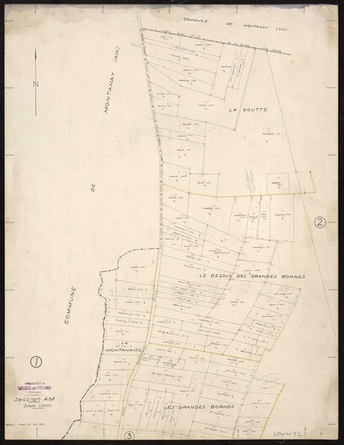 Section AM. Levé effectué en octobre 1955 : planchette n°1.