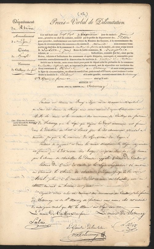 Cailloux-sur-Fontaines, 5 juin 1827.