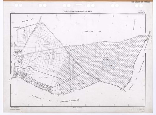 Section AI. Feuille renouvelée pour 1959. 2e édition à jour pour 1979. Partiellement remembrée en section ZE.