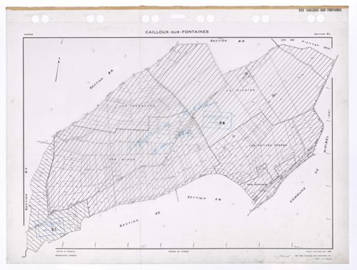 Section AL. Feuille renouvelée pour 1959. 2e édition à jour pour 1979. Suppression totale pour 1994.