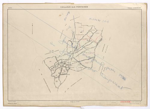 Tableau d'assemblage (TA). Cadastré révisé pour 1959. Feuille supprimée pour 1980.