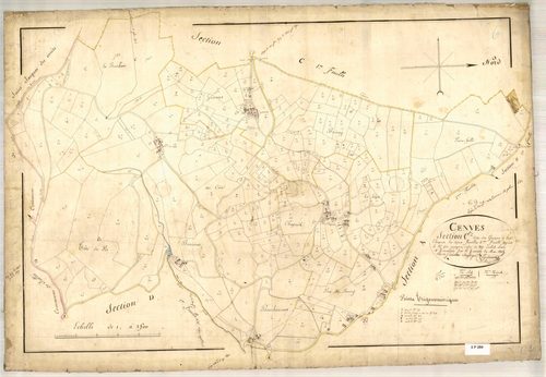 Section C dite des Gonons et des Chapuis, feuille n°2 (parcelles 461-837).