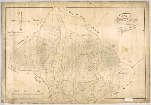 Section E dite de la Grange du Bois, feuille n°3 (parcelles 636-1285).