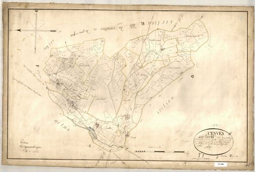 Section H dite des Coraillers et de vers le Pont, feuille n°1 (parcelles 1-320).