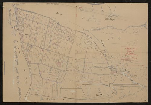 Section A 1ère feuille (partie de l'ancienne 1ère feuille). Plan révisé pour 1934.