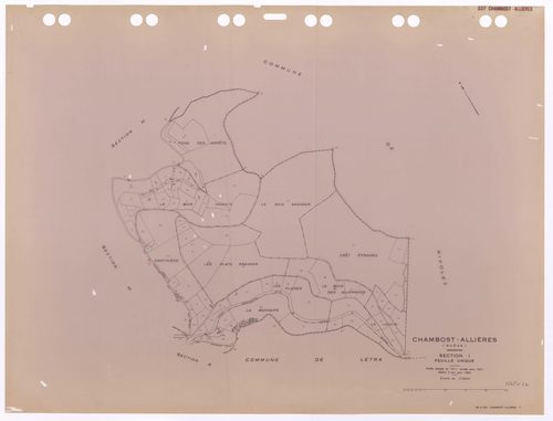 Section I feuille unique. Feuille dressée en 1811 révisée pour 1971. Edition à jour pour 1983.