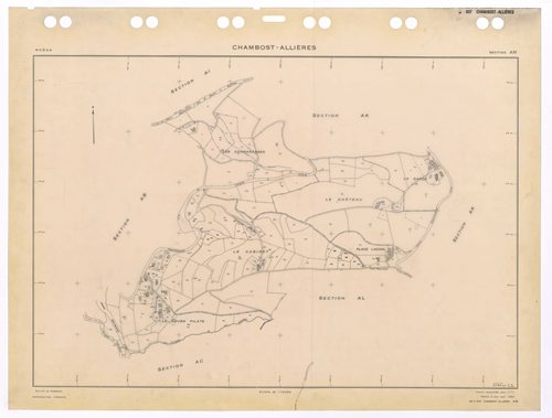 Section AM. Feuille renouvelée pour 1971. Edition à jour pour 1983.
