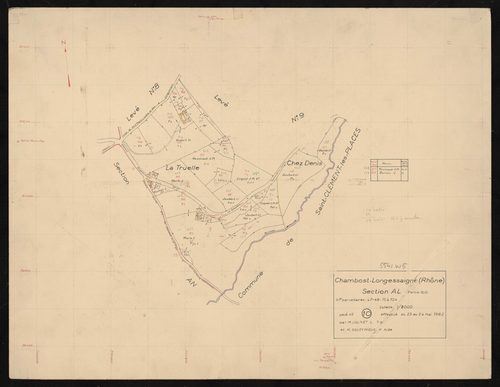 Section AL : partie Sud. Levé n°10 effectué du 23 au 24 mai 1962.