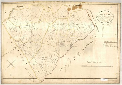 Section B dite des Granges, feuille n°2 (parcelles 403-737).