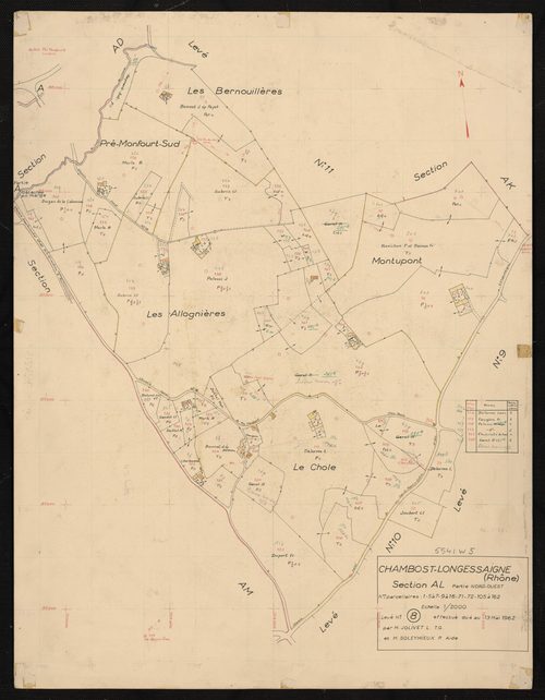Section AL : partie Nord-Ouest. Levé n°8 effectué du 4 au 13 mai 1962.