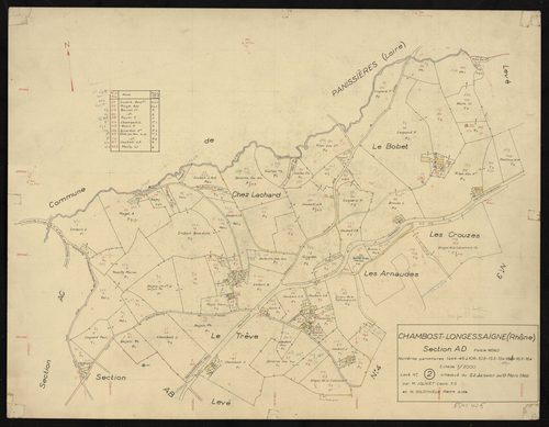 Section AD : partie Nord. Levé n°2 effectué du 22 janvier au 13 mars 1962.