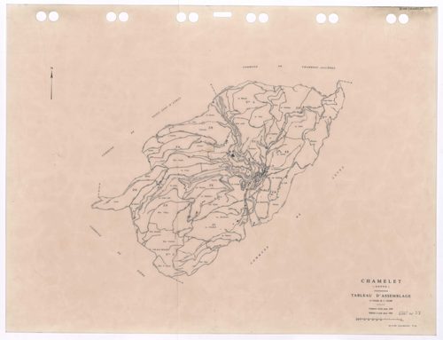 Tableau d'assemblage (TA). Cadastre révisé pour 1938. Edition à jour pour 1989.