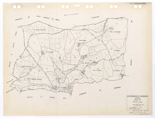 Section B feuille unique. Plan révisé pour 1937. Edition à jour pour 1985.