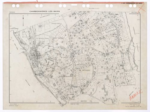 Section AB. Feuille renouvelée pour 1957. 3e édition pour 1980. Plan annulé.