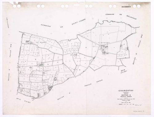 Section B feuille unique. Feuille dressée en 1810, mise à jour pour 1950. Edition à jour pour 1983.