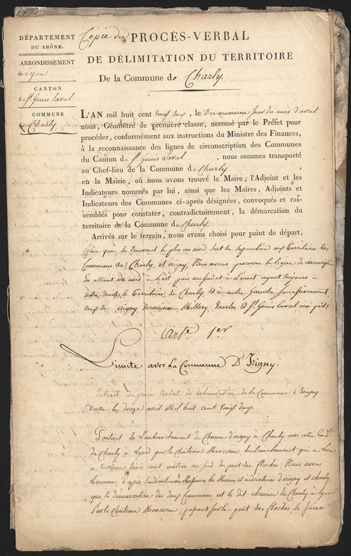 Charly, 19 avril 1822.