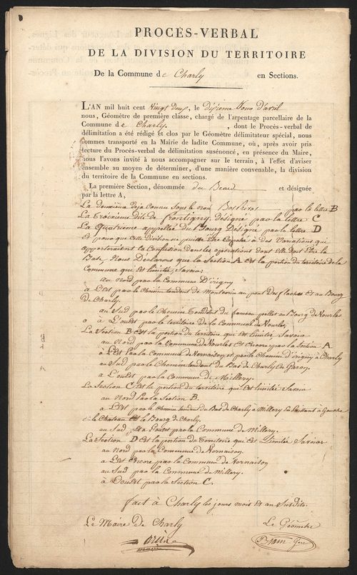 Charly, 19 avril 1822.