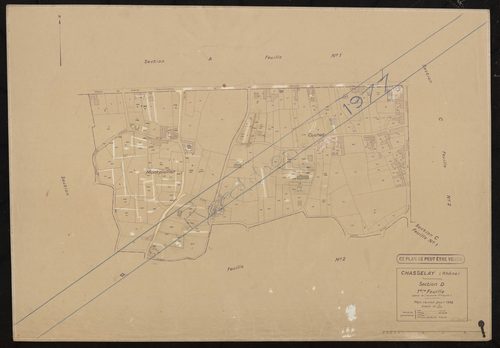 Section D feuille n°1 (partie de l'ancienne 1ère feuille). Plan révisé pour 1936. Réédité pour 1977.