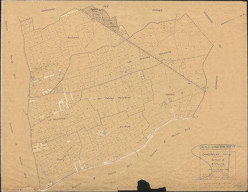 Section A feuille n°3 (ancienne 2e feuille). Plan révisé pour 1936.