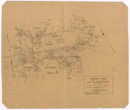 Section A unique et section D unique. Levé effectué du 17 au 31 mars 1938 : planchette n°4.