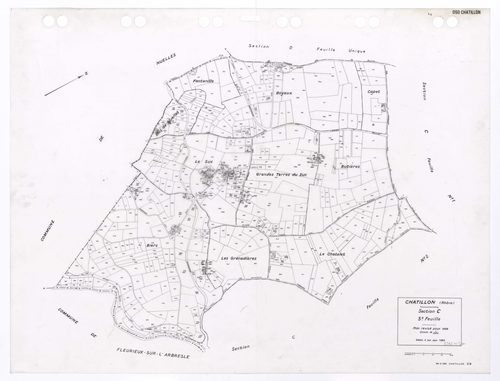 Section C feuille n°3. Plan révisé pour 1939. Edition à jour pour 1983.