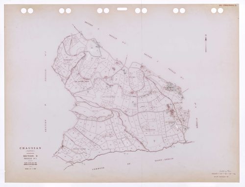 Section D feuille n°1. Feuille révisée pour 1955. Edition à jour pour 1985.