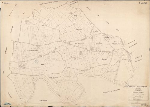 Section C feuille unique. Plan révisé pour 1935. Edition à jour pour 1983.