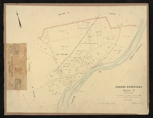 Section B 4e feuille. Levé effectué du 7 mars au 9 avril 1956 : planchette.
