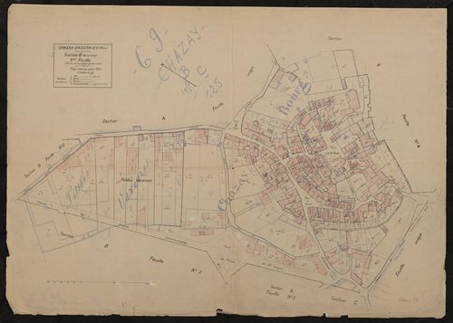 Section B dite du Village 3e feuille (partie de l'ancienne feuille unique). Plan révisé pour 1934.