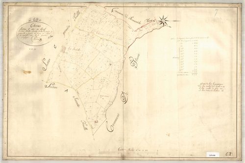 Section C dite du Bief, feuille n°2 (parcelles 534-711).