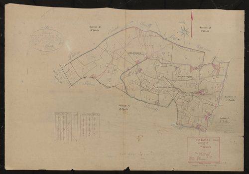 Section A 1ère feuille. Plan révisé pour 1935.