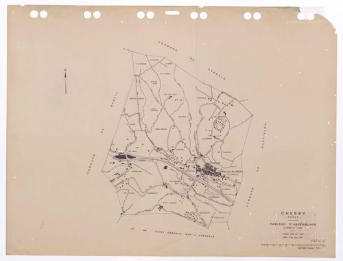 Tableau d'assemblage (TA). Cadastre révisé pour 1940. Edition à jour pour 1984.