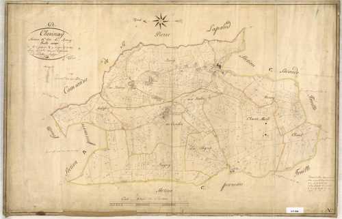 Section A dite du Bourg, feuille unique (parcelles 1-547).