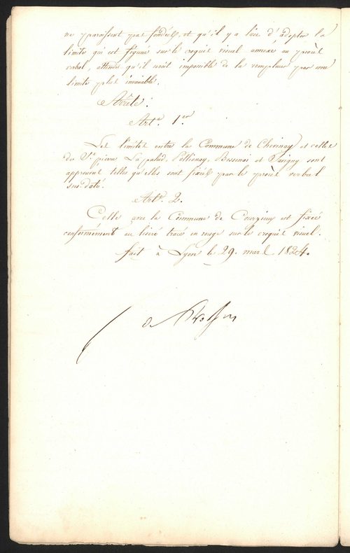 Chevinay, 29 novembre 1823.
