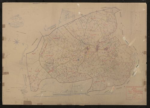 Section A (partie de l'ancienne section A), feuille unique (partie de l'ancienne feuille unique). Feuille dressée en 1823 mise à jour pour 1955.
