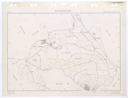 Section ZC. Feuille remembrée pour 1971. Edition à jour pour 1983.