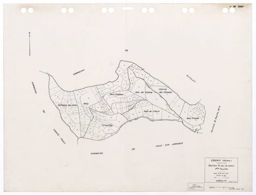 Section D dite des Andrés 1ère feuille. Feuille révisée pour 1937. Edition à jour pour 1993.