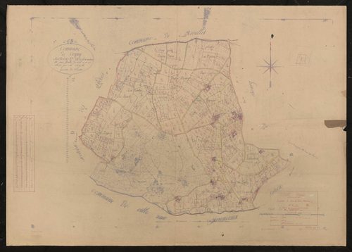 Section C dite de Font-Moiroux 1ère feuille (partie de l'ancienne feuille unique). Plan révisé pour 1937.
