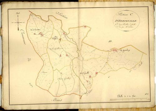 Section C dite d'Herfeuille, feuille n°2 (parcelles 213-408).