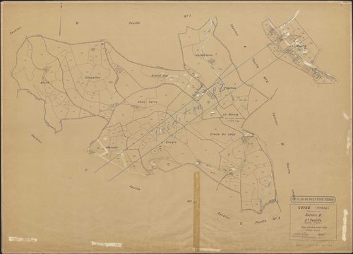 Section D feuille n°2 (ancienne 2e feuille). Plan révisé pour 1934. Réédité pour 1982.