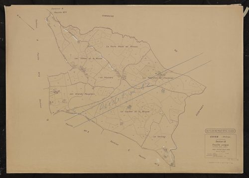 Section B feuille unique. Plan révisé pour 1934. Réédité pour 1982.