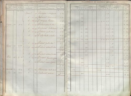 État de sections et matrice de rôle de la contribution foncière.