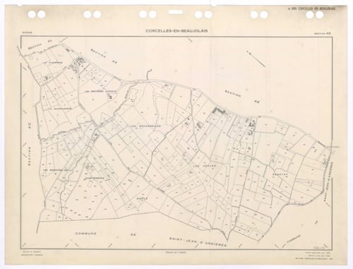 Section AD. Feuille renouvelée pour 1955. Edition à jour pour 1984.