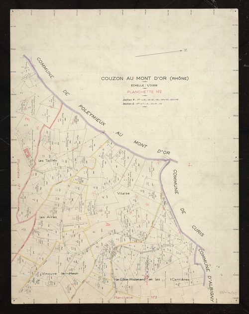 Recto : section A et section E : planchette n°2.