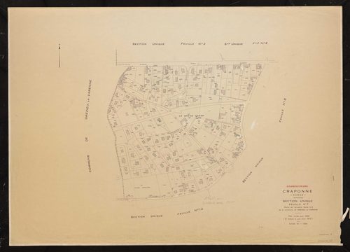 Section unique 7e feuille (ancienne section A de la commune de Grézieu-la Varenne partie de l'ancienne 3e feuille). Plan révisé pour 1935. 2e édition à jour pour 1975.