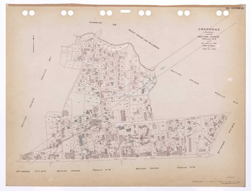 Section unique 2e feuille. Plan révisé pour 1935. 3e édition pour 1979. Plan annulé : remanié pour 1990.