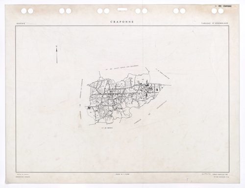 Tableau d'assemblage (TA). Cadastre remanié pour 1990.
